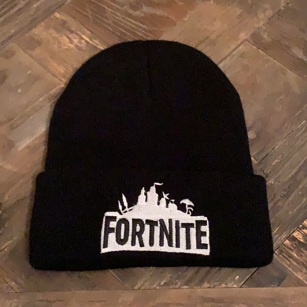 Kids Black Fortnite Beanie